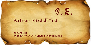 Valner Richárd névjegykártya